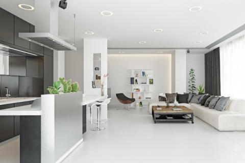Mẫu Thiết Kế Phòng Khách Liền Bếp 50m2 – Giải Pháp Tối Ưu Không Gian Hiện Đại