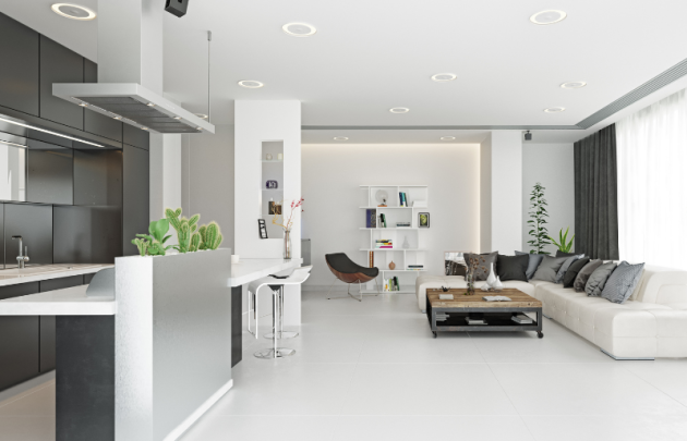 Mẫu Thiết Kế Phòng Khách Liền Bếp 50m2 – Giải Pháp Tối Ưu Không Gian Hiện Đại